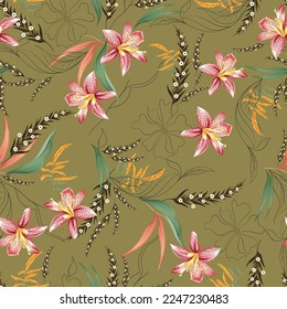 seamless flower pattern on background