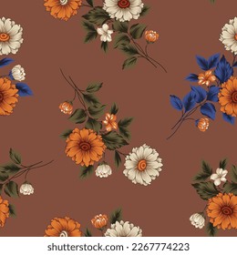 seamless flower pattern on background