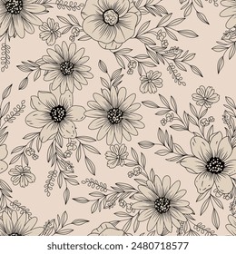 seamless flower pattern on background