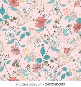 seamless flower pattern on background