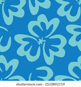 Patrón de flores sin fisuras sobre fondo azul