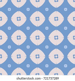 Seamless flower pattern on a blue background. Vector color background.