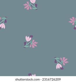 Patrón de flores sin foco sobre fondo brillante. Ramo rosa. Composición botánica vectorial.