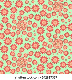 Seamless flower pattern on a color background