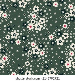 seamless flower pattern on Green background