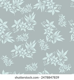 seamless flower pattern on green background