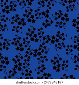 seamless flower pattern on green background