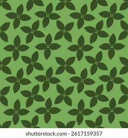 seamless flower pattern on green background