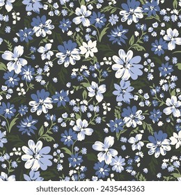 seamless flower pattern on Grey background