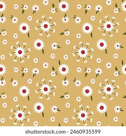 seamless  flower  pattern on light yellow background