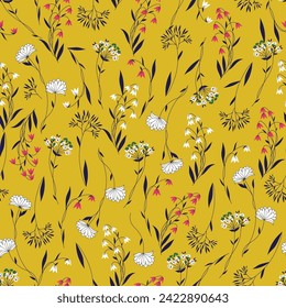 seamless flower pattern on muster background