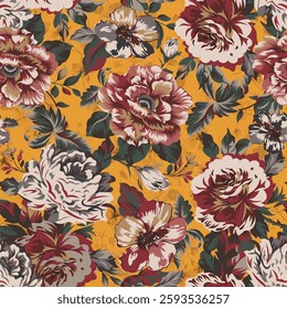 seamless flower pattern on muster background