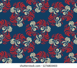 seamless flower pattern on navy