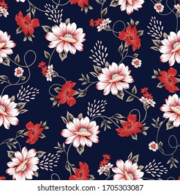 Seamless Traditional Indian Paisley Floral Pattern Stock Illustration ...