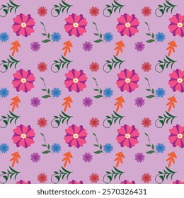 seamless flower pattern on purple background
