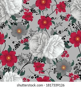 seamless flower pattern on sliver