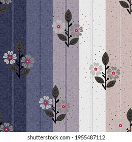 seamless flower  Pattern on stripes
