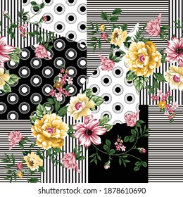 seamless  flower pattern on textures