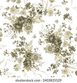 seamless flower pattern on textures background