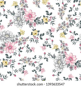 seamless flower pattern on white
