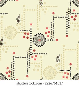 seamless flower pattern on of white background 