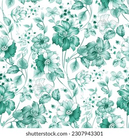 seamless flower pattern on white background