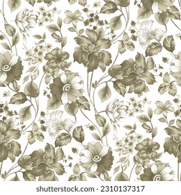 seamless flower pattern on white background