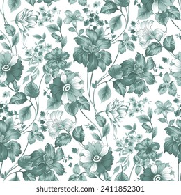 seamless flower pattern on white background