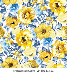 seamless flower pattern on white background