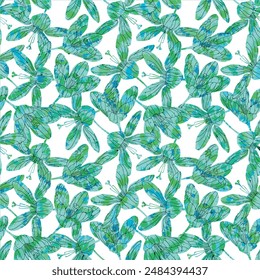 seamless flower pattern on white background. Beautiful colorful flowers leaf background different texture all over patterns design
