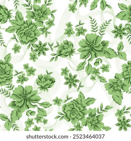 seamless flower pattern on white background