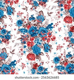 seamless flower pattern on white background