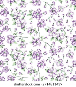 nahtloses Blumenmuster auf weißem Hintergrund