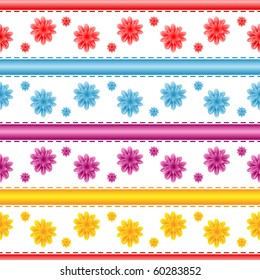 Seamless flower pattern on a white background. Raster also available.