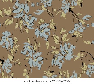 seamless flower pattern on yellow background