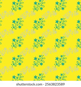 seamless flower pattern on yellow background