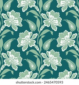 Nahtloses Blumenmuster mit Paisley-Design 