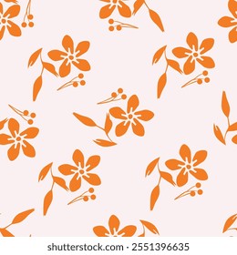 Seamless flower pattern with paisley design