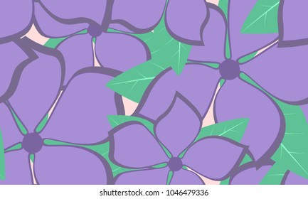Seamless Flower Pattern in Pastel Color Design. Beautiful Spring Background in Vintage Style. Seamless Flowers with Petals for Banner, Textile, Fabric, Wallpaper, Postcard, Invitation, Paper, Wrapping