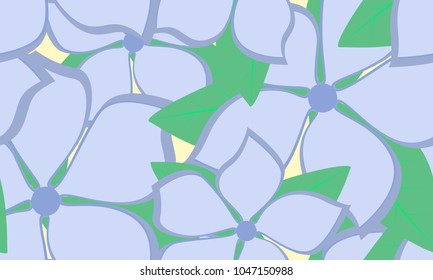 Seamless Flower Pattern in Pastel Color Design. Beautiful Spring Background in Vintage Style. Seamless Flowers with Petals for Banner, Textile, Fabric, Wallpaper, Postcard, Invitation, Paper, Wrapping