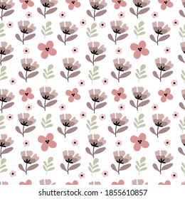 Seamless flower pattern in pastel colors. Spring mood. Calm colors.