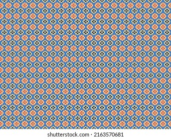 Seamless flower pattern with polka dot