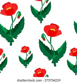 seamless flower pattern. poppy. illustration