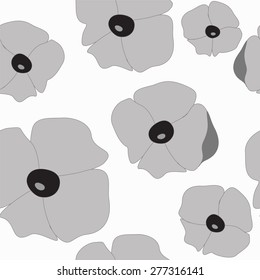 seamless flower pattern. poppy. illustration