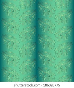 Seamless flower pattern with repeated hand-drawn elements