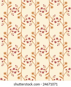 Seamless flower pattern in retro sixties style