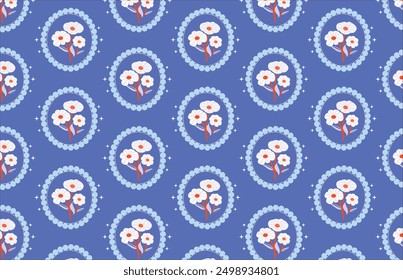 Seamless flower pattern in retro style.