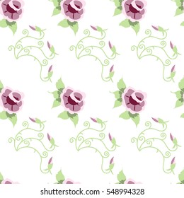 Seamless flower pattern with roses . Floral vintage background for textile, cover, wallpaper, gift packaging, printing, scrapbooking.