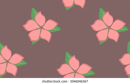 Seamless Flower Pattern in Shades of Red. Beautiful Spring Background in Vintage Style. Seamless Flowers with Leaves for Banner, Textile, Fabric, Wallpaper, Postcard, Invitation, Paper, Wrapping, Card