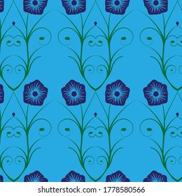 patrón de flores sin costura con tallo. una hermosa ilustración de diseño floral. diseño elegante para impresión, tela, textil, web, envoltura, decoración, etc.